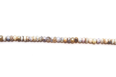 Silverite White Rondelle Faceted Mystic Coating Beads