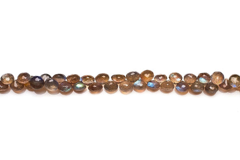 Labradorite Grey Onion Faceted Natural Beads