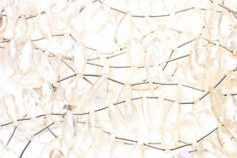 Crystal Quartz Clear Pear Faceted Coating Beads