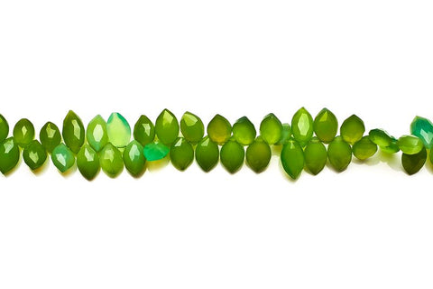 Chrysoprase Green Marquise Faceted Natural Beads