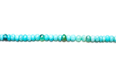 Peru Opal Blue Rondelle Faceted Natural Beads