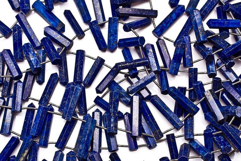 Lapis Lazuli Blue Pencil Faceted Natural Beads