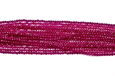 Chalcedony Pink Rondelle Faceted Heat Treated Beads