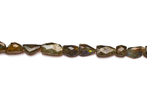 Labradorite Grey Nugget Faceted Natural Beads