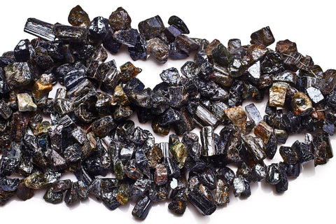 Black Spinel Mixed Nuggets Rough Mystic Coating Beads