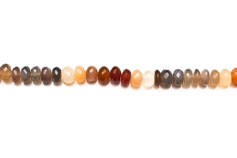 Moonstone Multi Color Rondelle Faceted Natural Beads