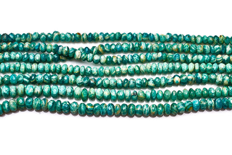 Amazonite Green Rondelle Faceted Natural Beads