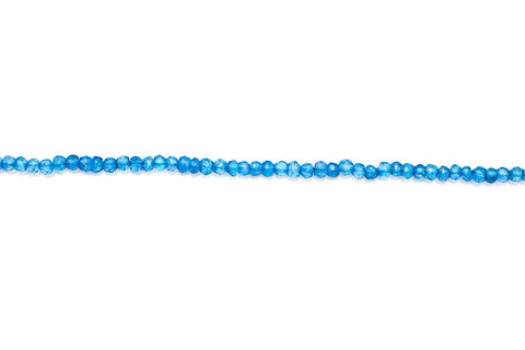 Blue Coated Crystal Quartz Rondelle Faceted Coating Micro and Mini Beads