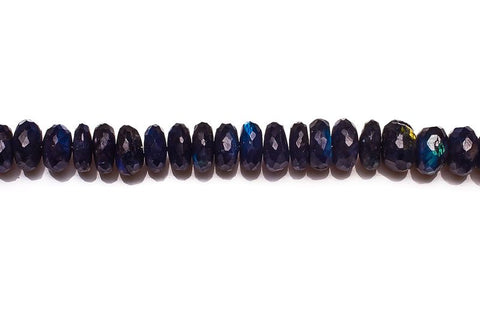 Labradorite Blue Rondelle Faceted Heat Treated Beads