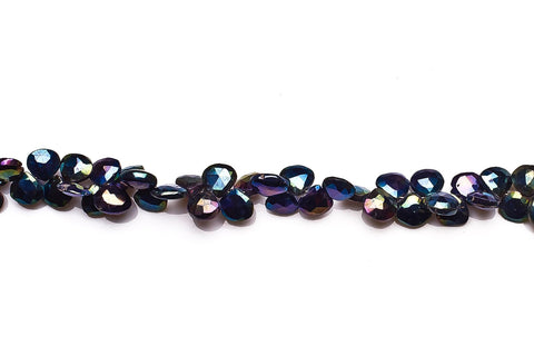 Black Spinel  Shine Heart Faceted Coating Beads