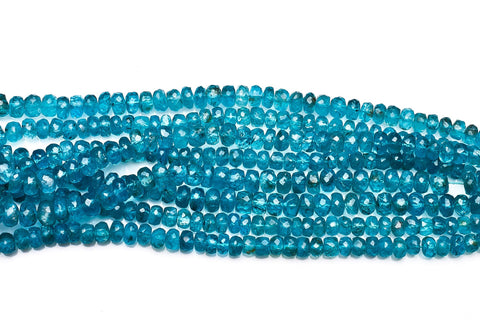 Apatite Blue Rondelle Faceted Natural Beads