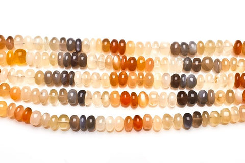 Moonstone Mixed Rondelle Smooth Natural Beads