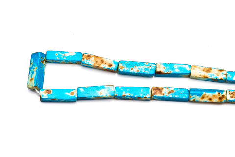 Bone Blue Tube Smooth Natural Beads