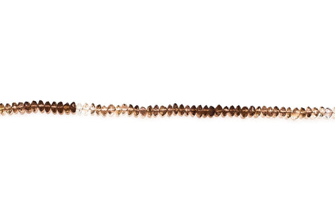 Smoky Quartz Shaded Brown Rondelle Faceted Natural Beads