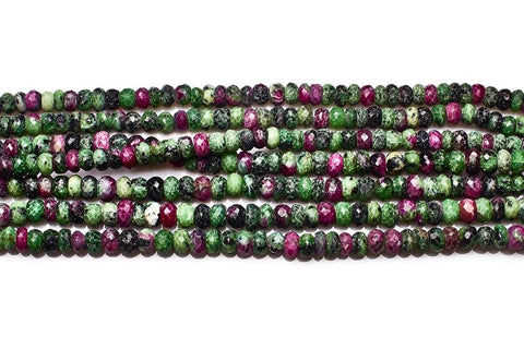 Ruby Zoisite Green Rondelle Faceted Natural Beads