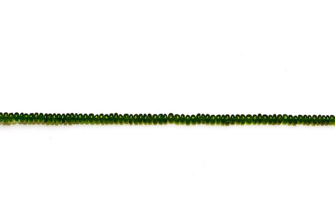 Chrome Diopside  Green Rondelle Smooth Natural Beads