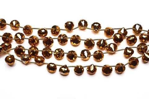 Pyrite Gold Onion Faceted Coating Beads