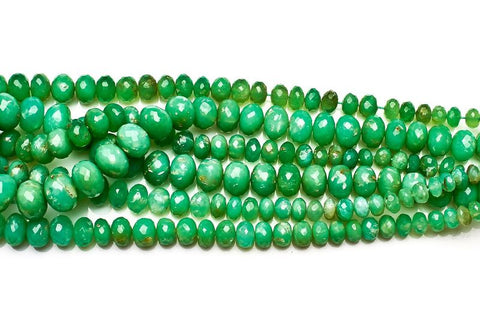 Chrysoprase Green Rondelle Faceted Natural Beads