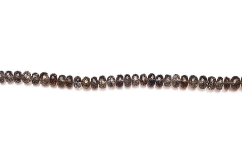 Black Rutile Black Rondelle Faceted Natural Beads