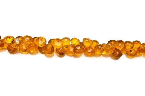 Citrine Dark Orange Onion Faceted Natural Beads